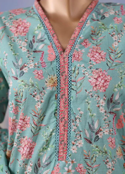 Binsaeed Printed Shirt & Pants(Co-ords)-Sea-green