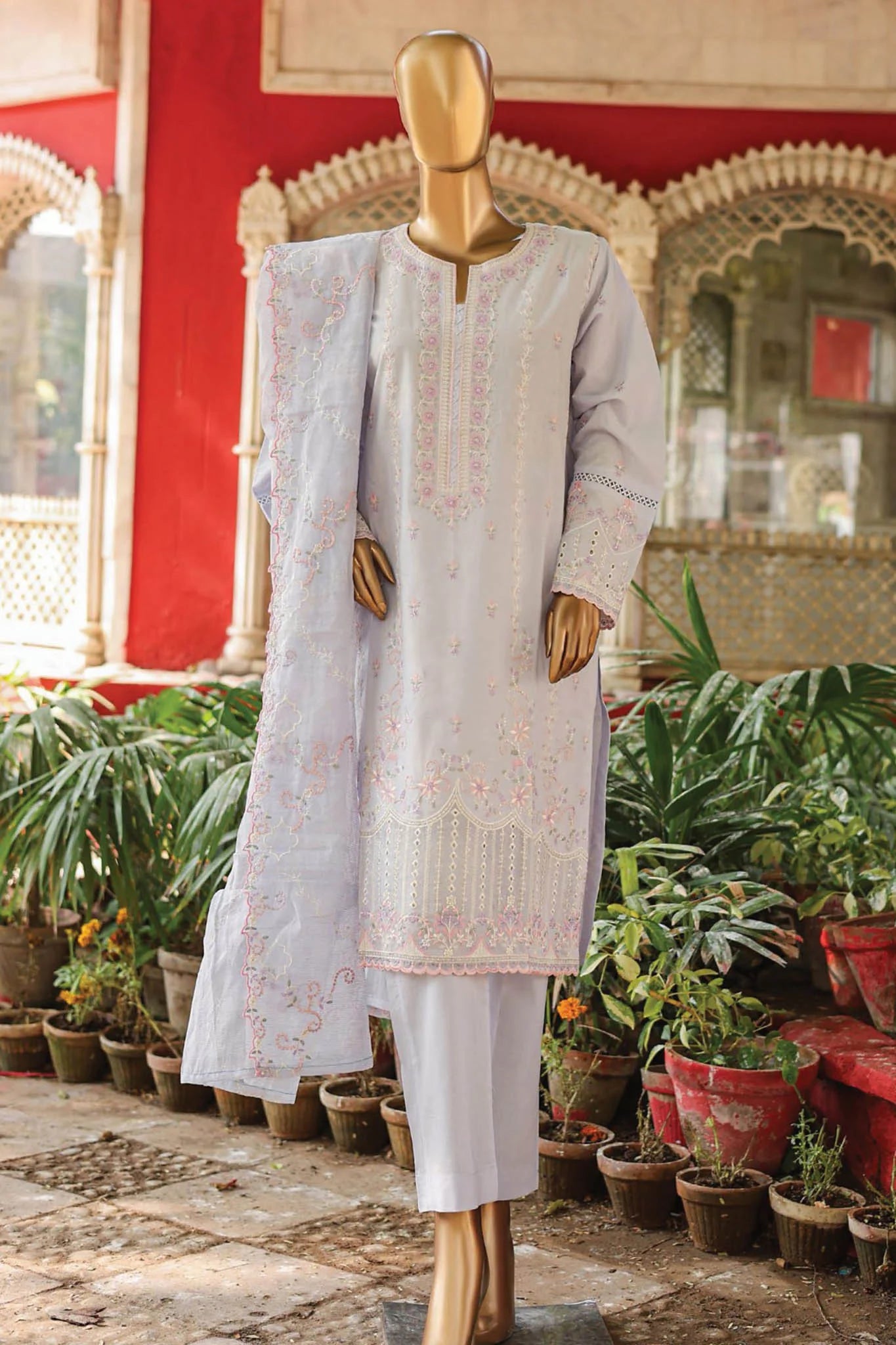 Bin Saeed Embroidered Lawn 3 Piece