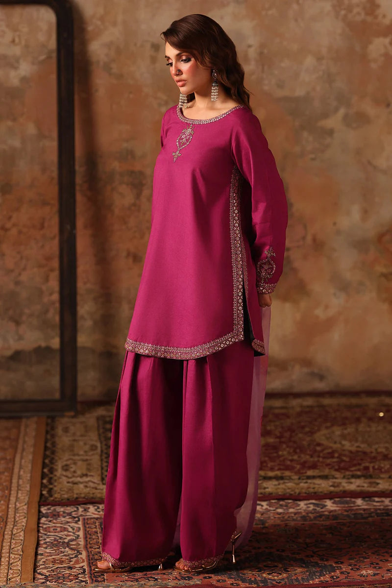 Charizma Embroidered Raw Silk 3 Piece Suit