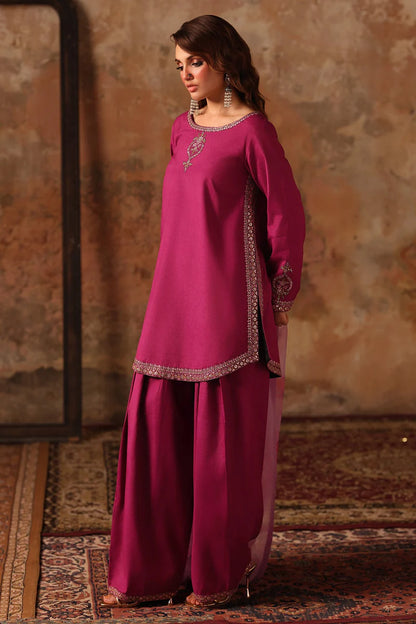 Charizma Embroidered Raw Silk 3 Piece Suit