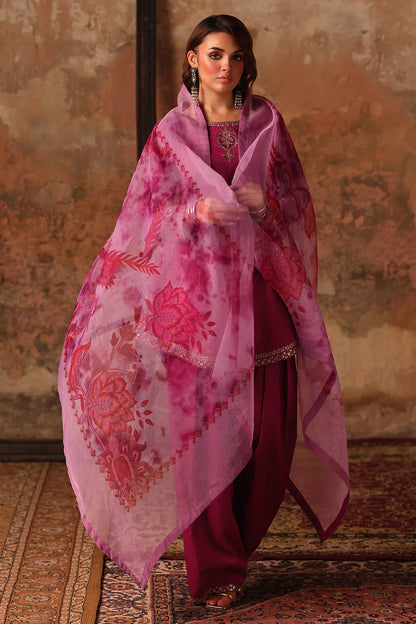 Charizma Embroidered Raw Silk 3 Piece Suit