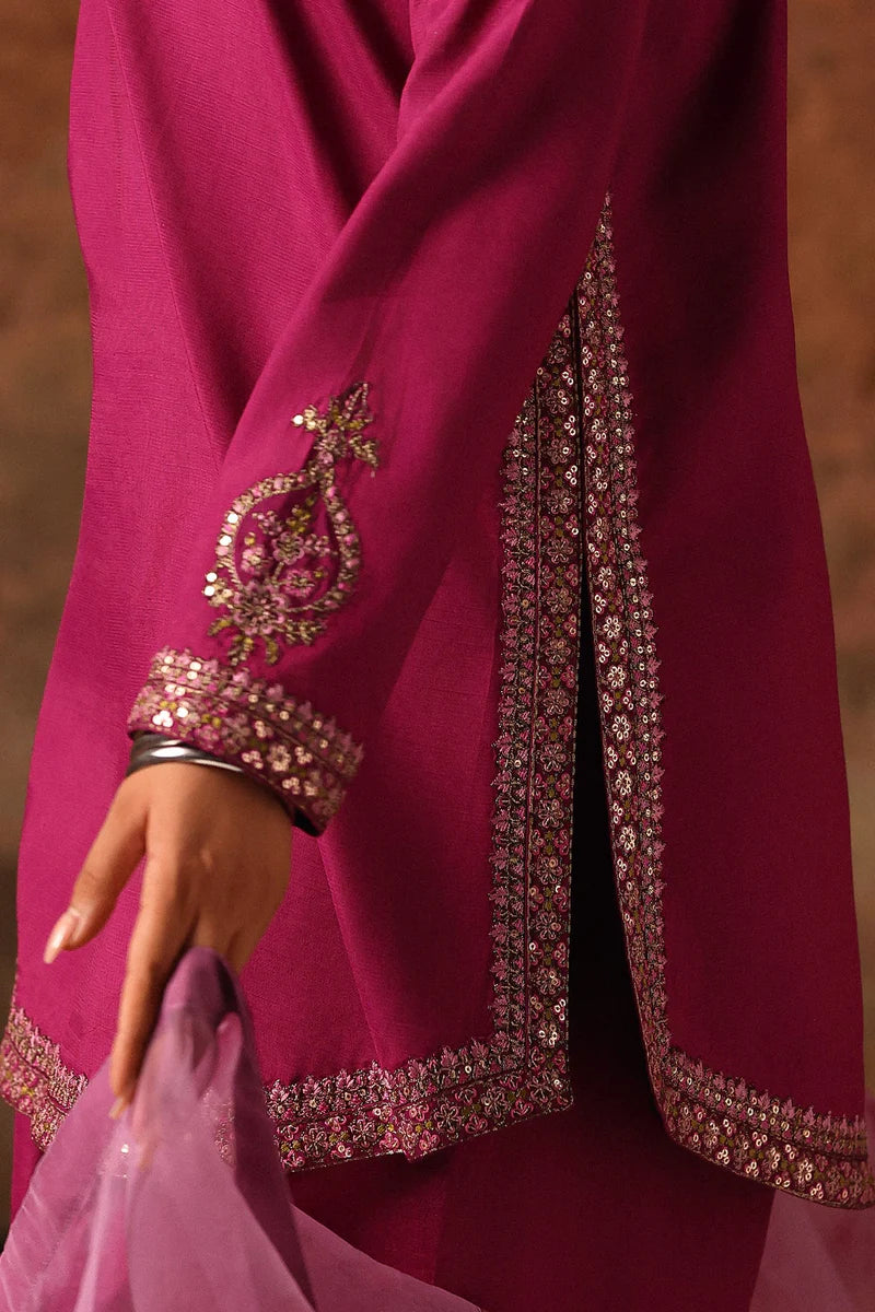 Charizma Embroidered Raw Silk 3 Piece Suit