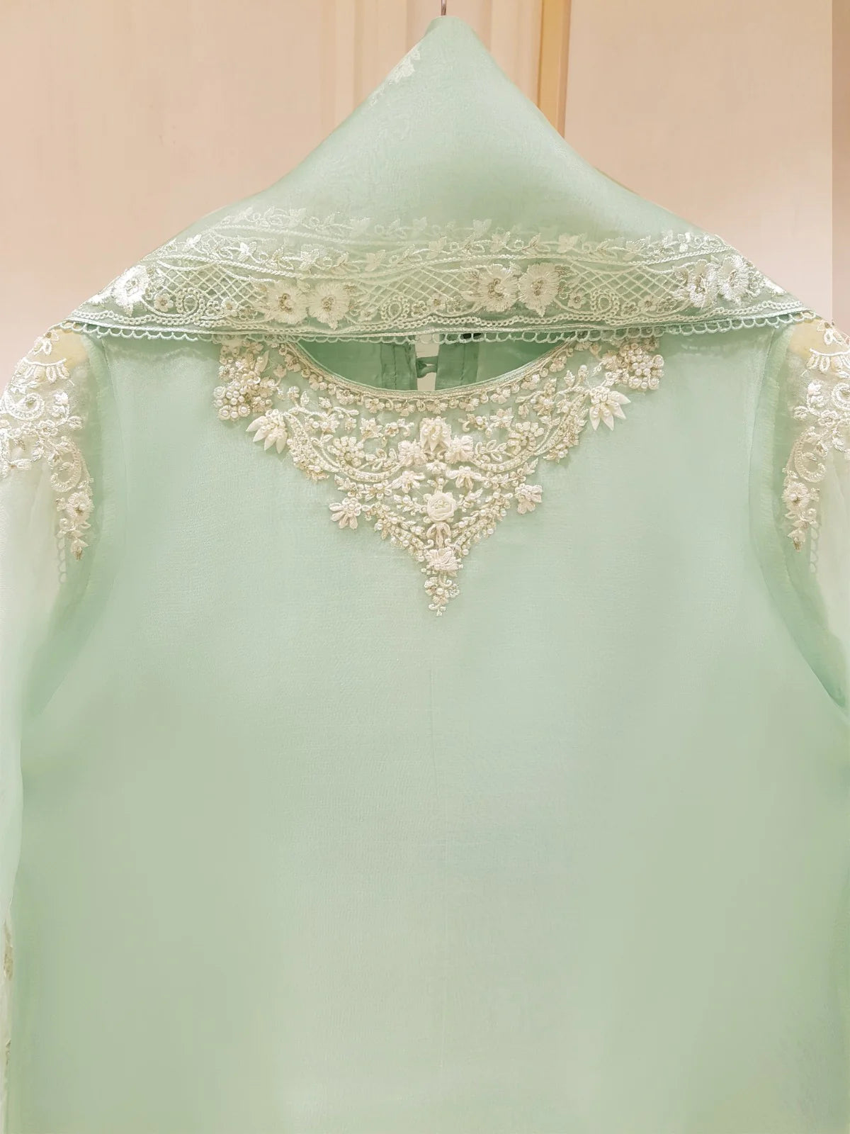 AGHANOOR TWO PIECE PURE ORGANZA EMBROIDERED SHIRT WITH DUPATTA