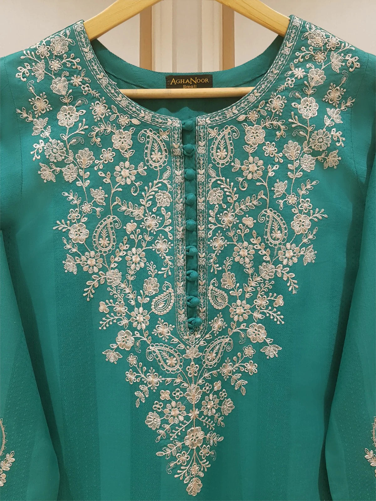 AGHANOOR PURE JACQUARD EMBROIDERED LAWN SHIRT