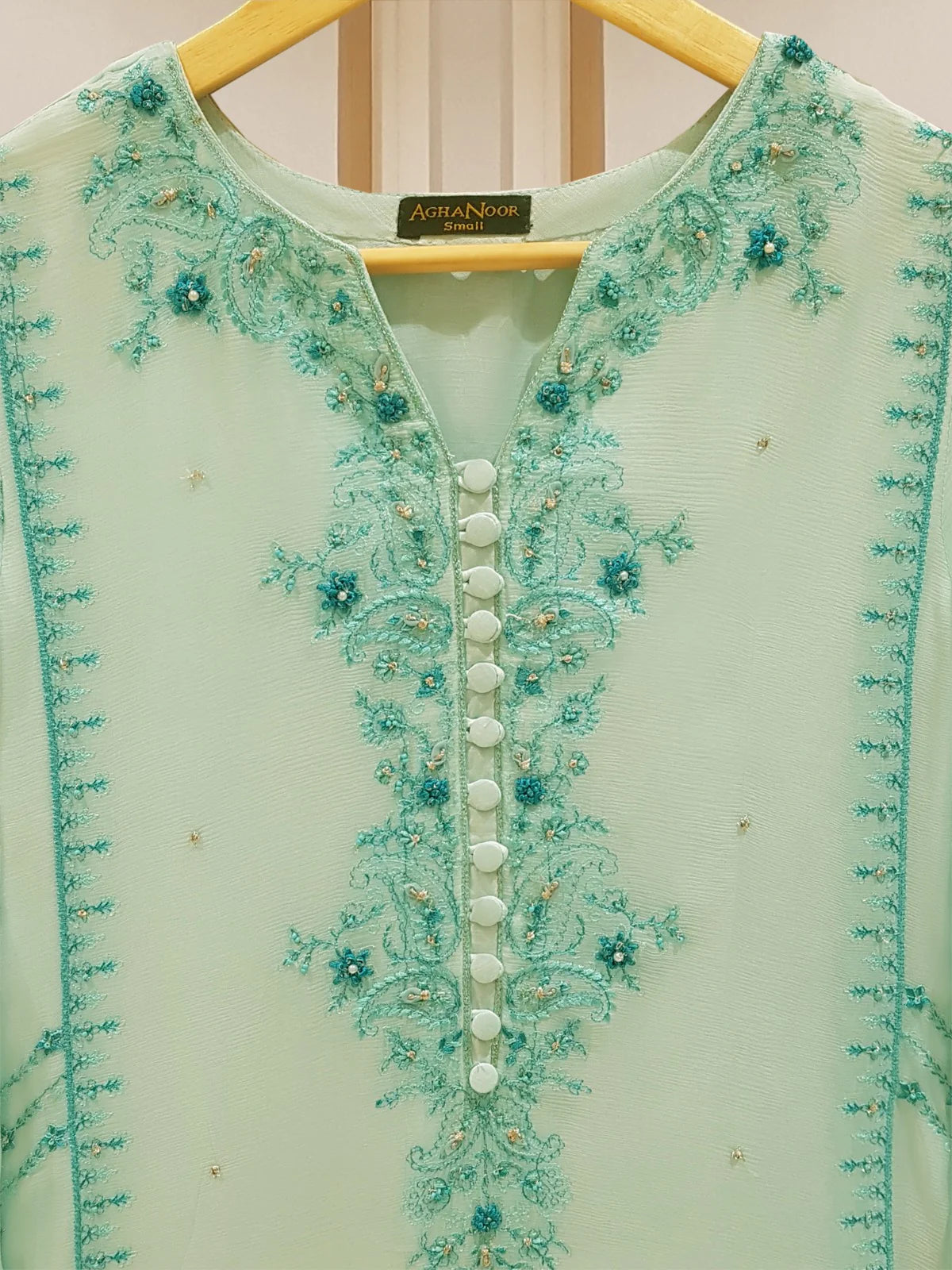 PURE CHIFFON BEAUTIFUL EMBROIDERED SHIRT AND PANT