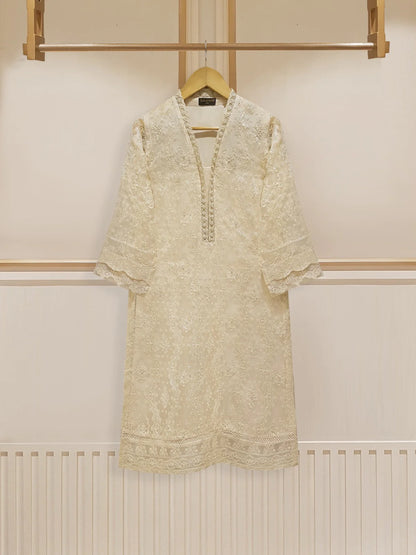 THREE PIECE PURE ORGANZA EMBROIDERED SHIRT, DUPATTA & PANT