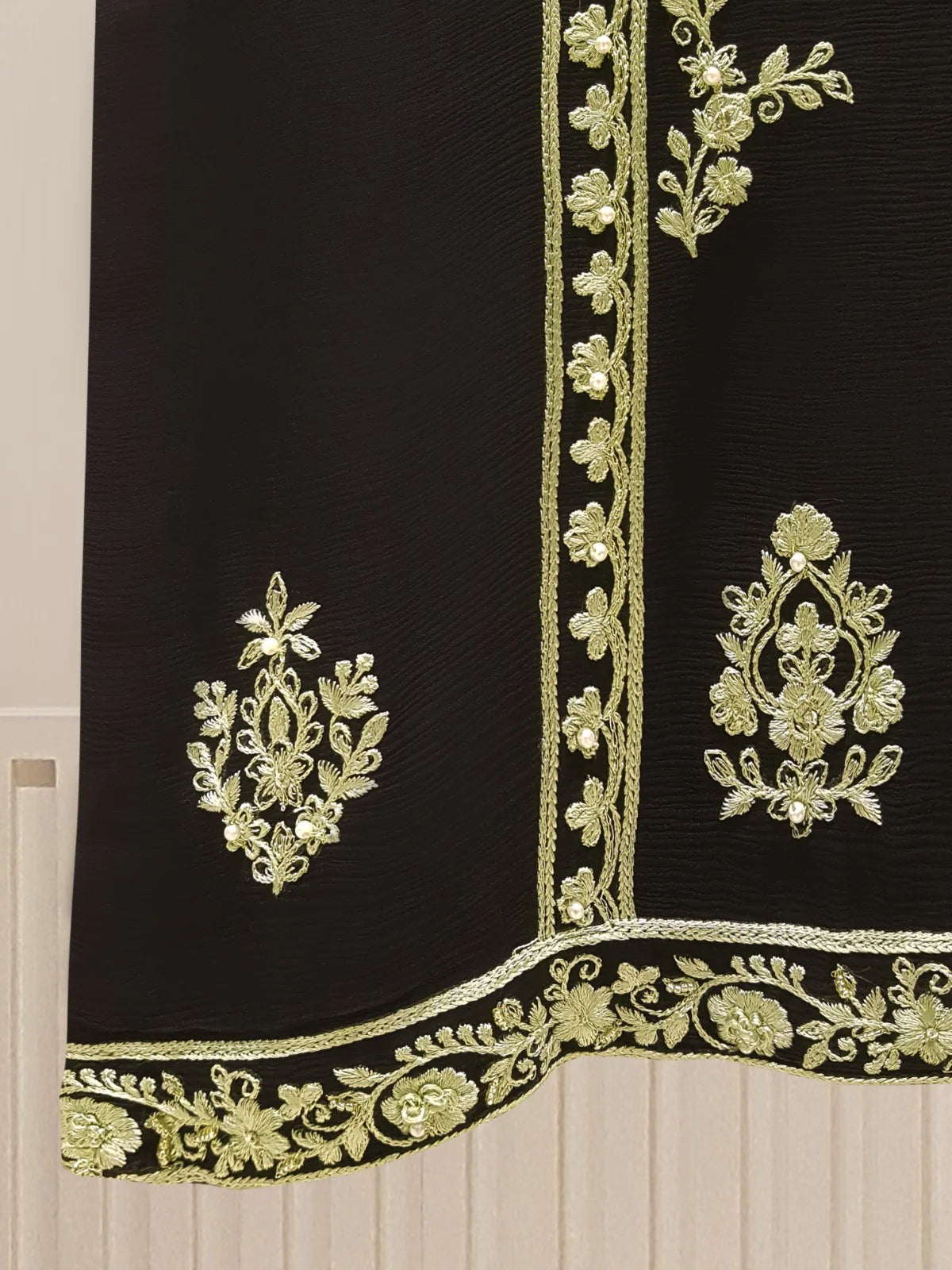 AGHANOOR TWO PIECE 100% PURE CHIFFON BEAUTIFUL EMBROIDERED SHIRT WITH DUPATTA