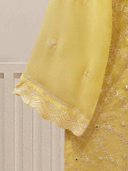 AGHANOOR TWO PIECE 100% PURE CHIFFON EMBROIDERED SHIRT WITH DUPATTA