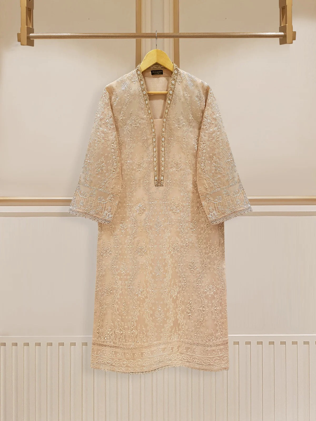 TWO PIECE PURE ORGANZA EMBROIDERED SHIRT WITH DUPATTA