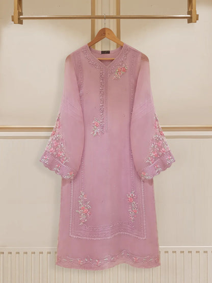 TWO PIECE 100% PURE CHIFFON BEAUTIFUL EMBROIDERED