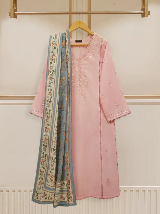 AGHANOOR PIMA COTTON FULLY EMBROIDERED 3 PIECE