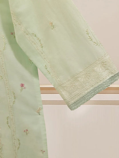 TWO PIECE FINE JACQUARD LAWN EMBROIDERED SHIRT WITH CHIFFON DUPATTA