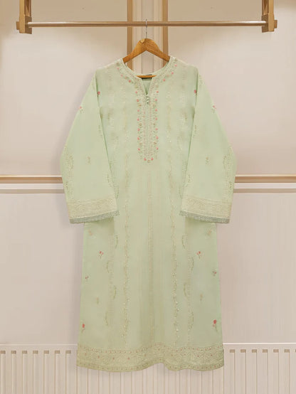 TWO PIECE FINE JACQUARD LAWN EMBROIDERED SHIRT WITH CHIFFON DUPATTA