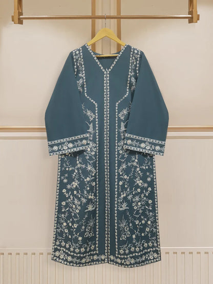 TWO PIECE FINE PIMA FULLY EMBROIDERED SHIRT WITH CHIFFON DUPATTA