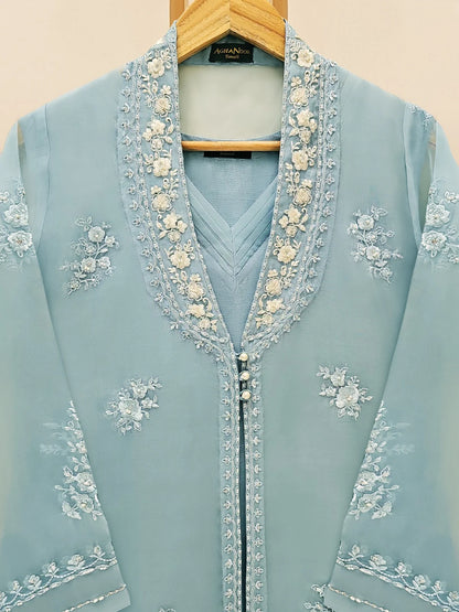 AGHANOOR ORGANZA EMBROIDERED SHIRT AND SILK PANT