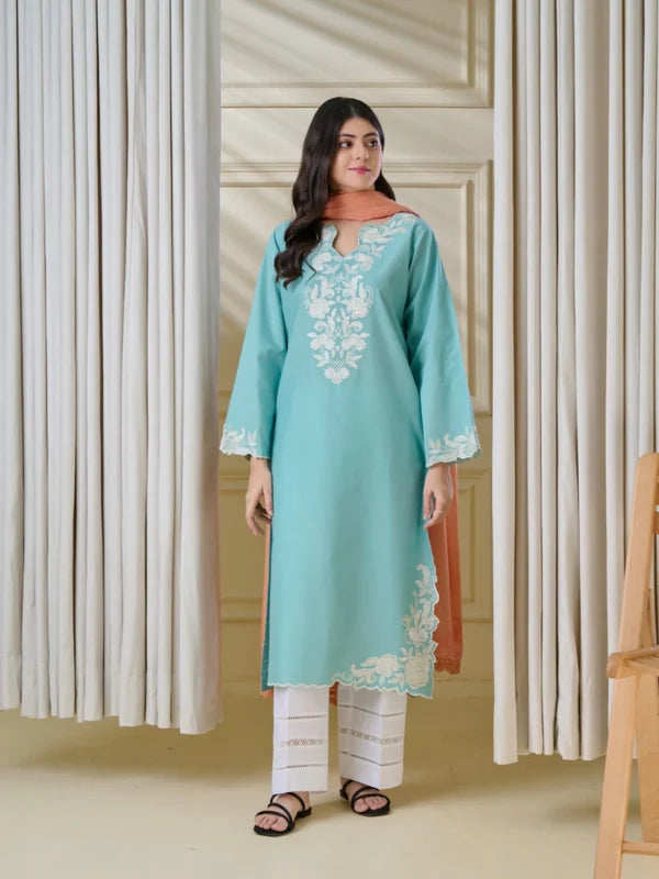 AGHANOOR 2 PIECE PREMIUM LAWN SHIRT CUTWORK and DUPATTA