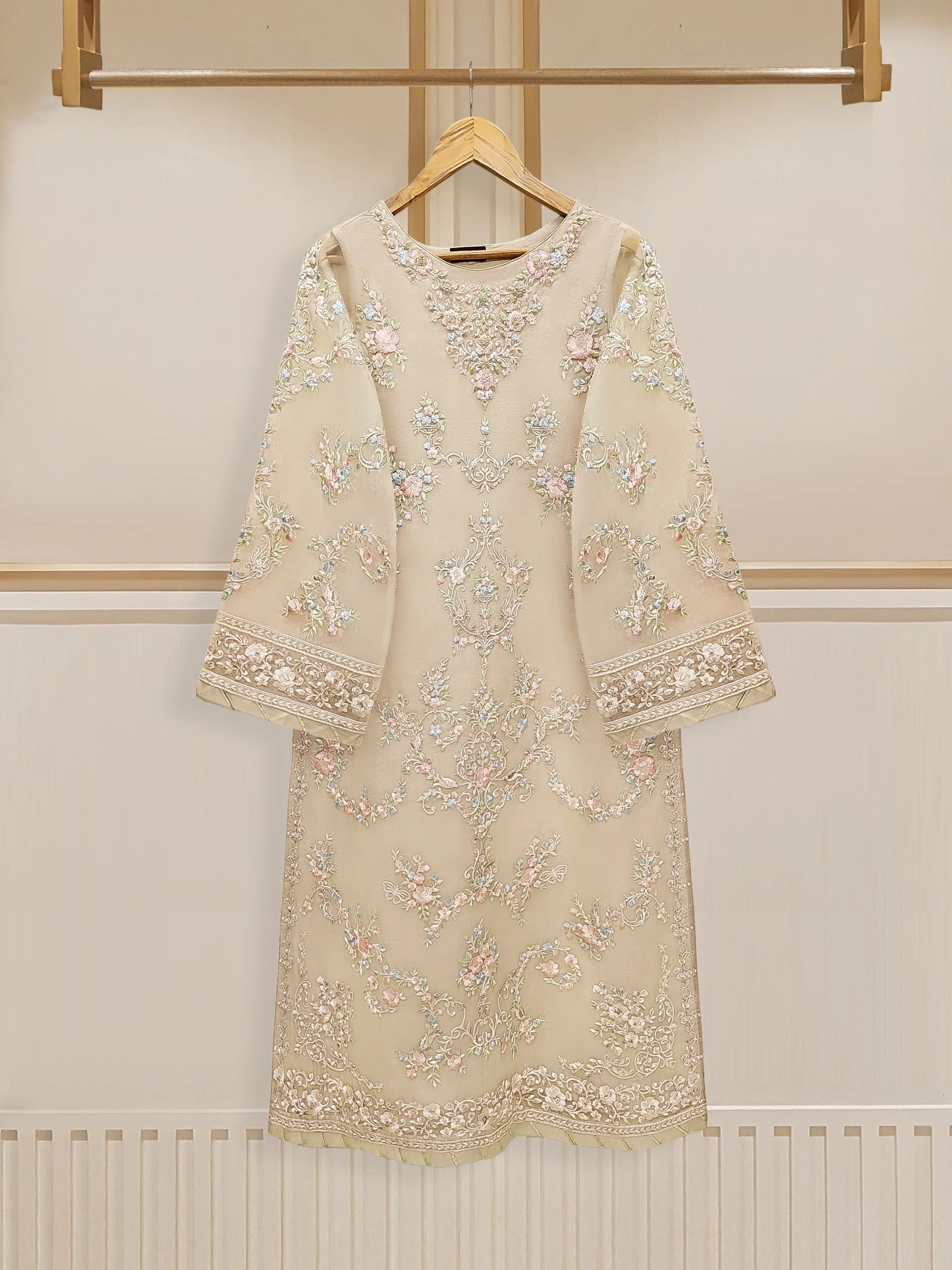 AGHANOOR 2 PIECE PURE ORGANZA EMBROIDERED SUIT