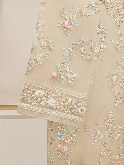 AGHANOOR 2 PIECE PURE ORGANZA EMBROIDERED SUIT