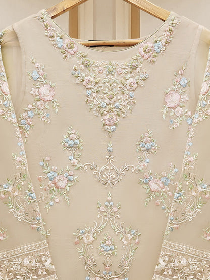 AGHANOOR 2 PIECE PURE ORGANZA EMBROIDERED SUIT