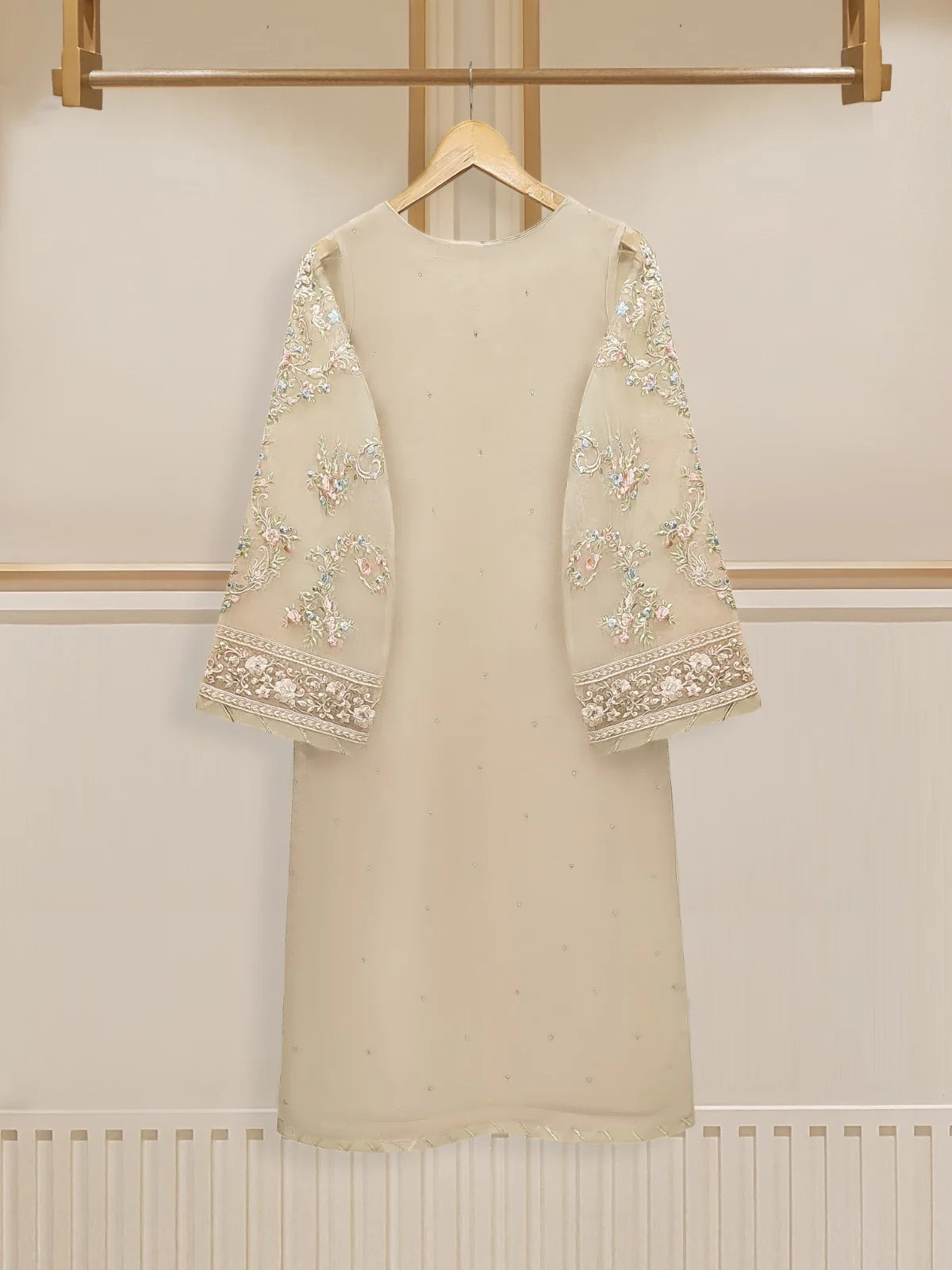 AGHANOOR 2 PIECE PURE ORGANZA EMBROIDERED SUIT