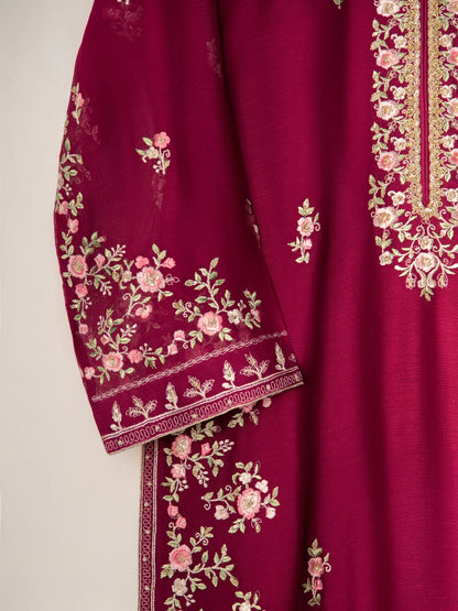 AGHANOOR 2 PIECE PURE COTTON NET EMBROIDERED SUIT