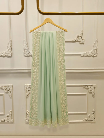 Aghanoor Pure Chiffon Embroidered 3 Piece Suit