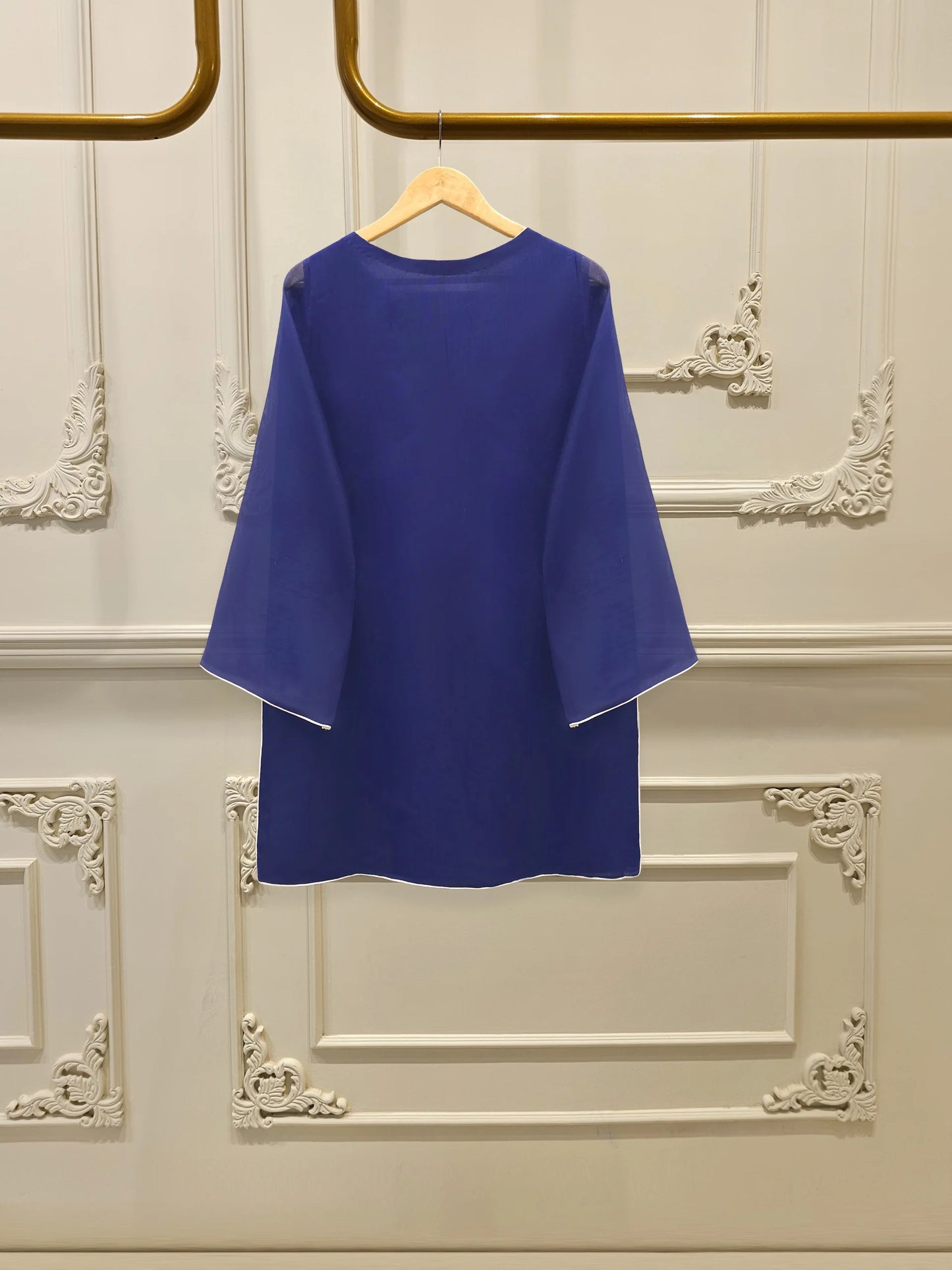 AGHANOOR COTTON NET EMB SHIRT,DUPATTA WITH FARSHI SILK TROUSERS