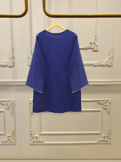 AGHANOOR COTTON NET EMB SHIRT,DUPATTA WITH FARSHI SILK TROUSERS