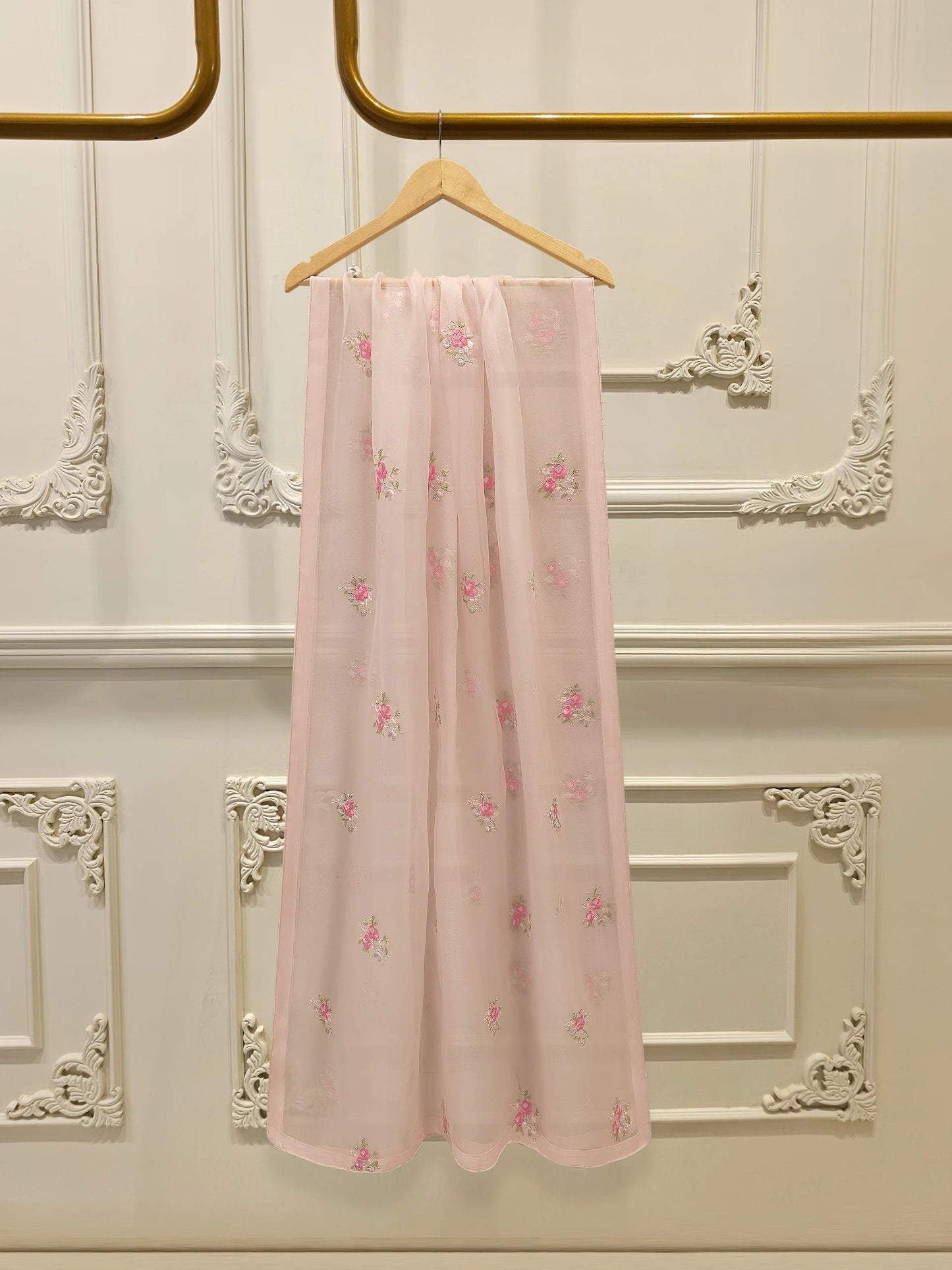 3 Piece-Aghanoor Embroidered Organza 3 Piece Suit