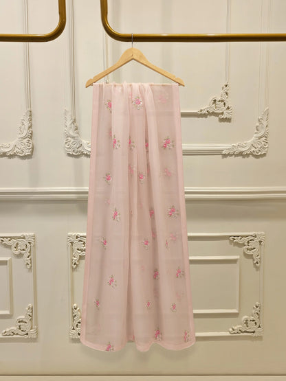 3 Piece-Aghanoor Embroidered Organza 3 Piece Suit