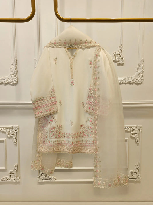 Aghanoor Embroidered Seesha Silk 3 Piece