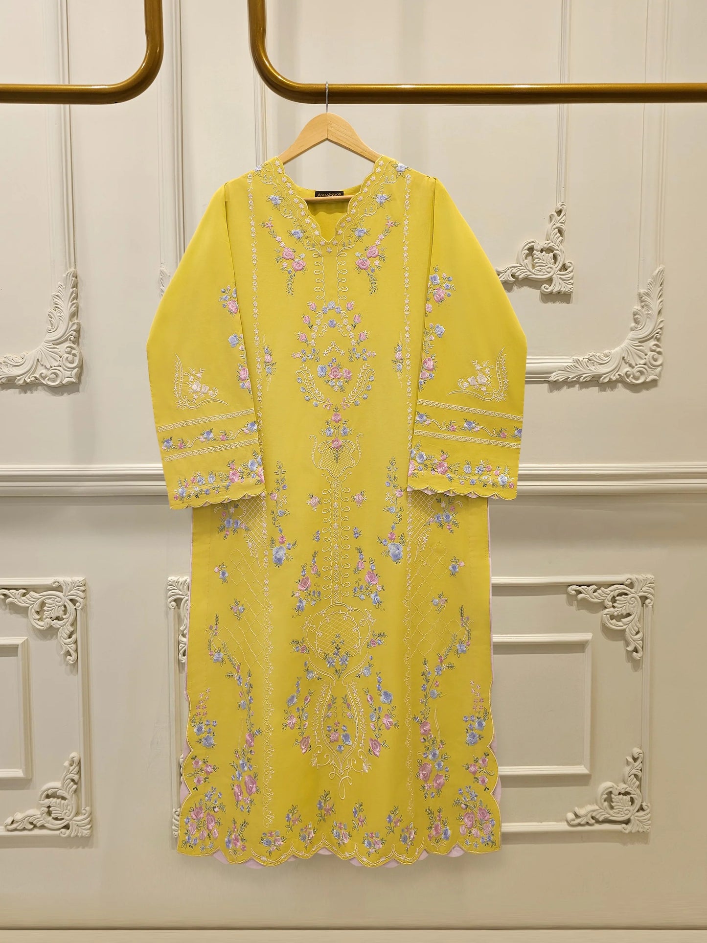 AGHANOOR PIMA COTTON HEAVILY EMBROIDERED SHIRT & PANTS