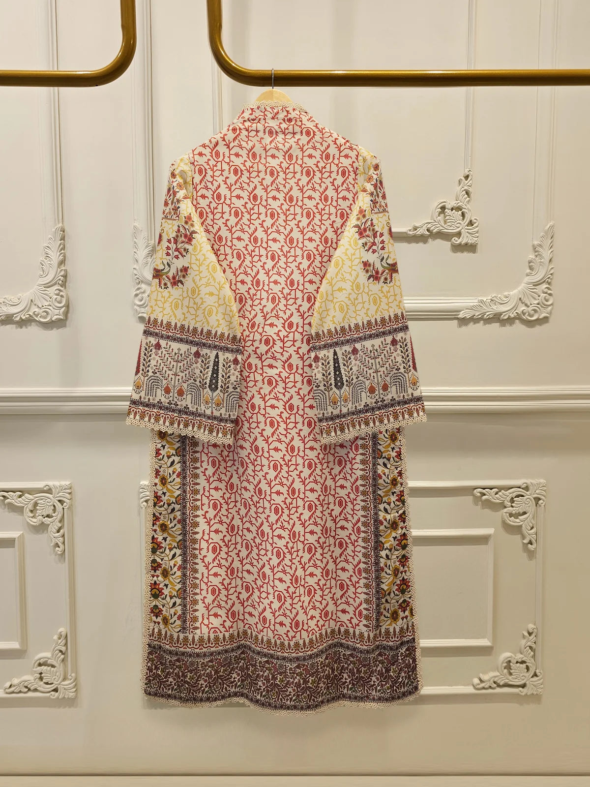AGHANOOR PURE CAMBRIC COTTON SHIRT WITH EMB  DUPATTA