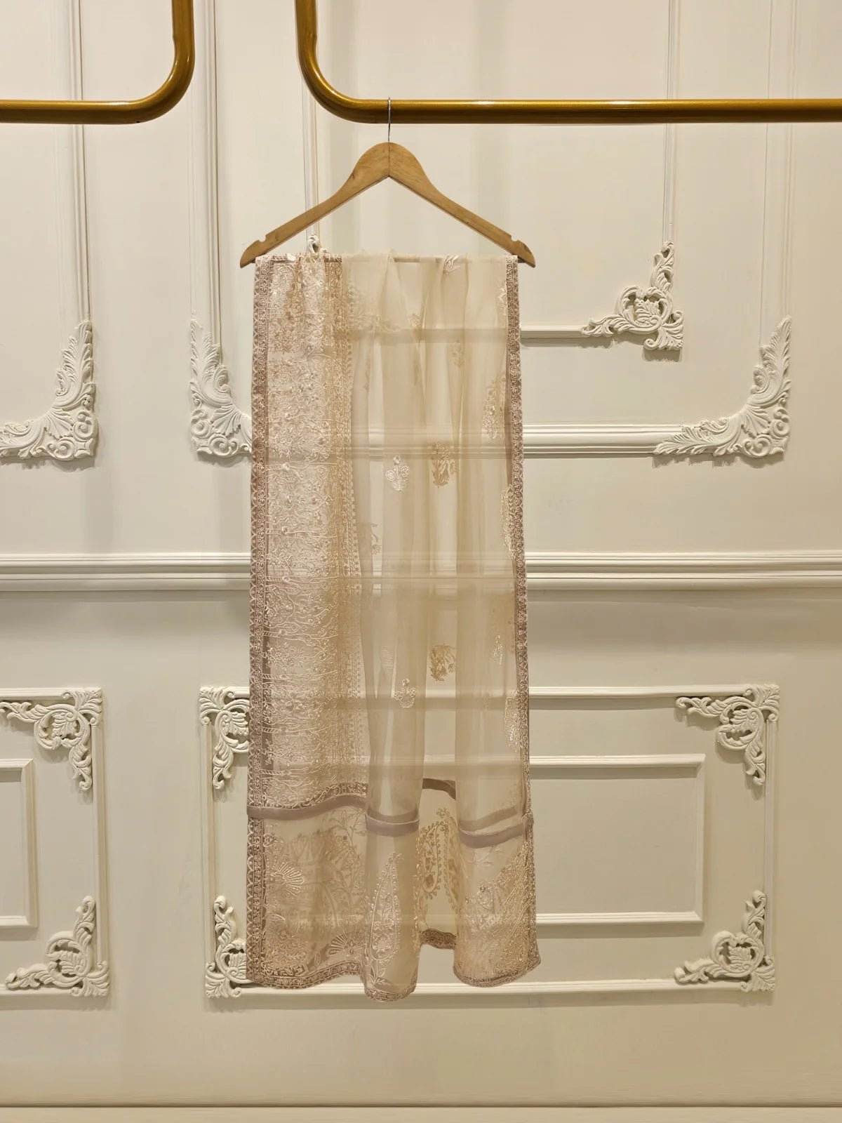 Aghanoor Embroidered Cotton Net Frock Style 3 Piece Suit