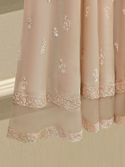 Aghanoor Embroidered Cotton Net Frock Style 3 Piece Suit