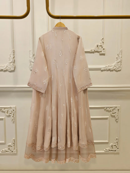 Aghanoor Embroidered Cotton Net Frock Style 3 Piece Suit