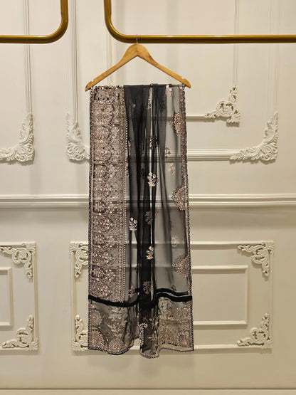 Aghanoor Embroidered Cotton Net Frock Style 3 Piece Suit