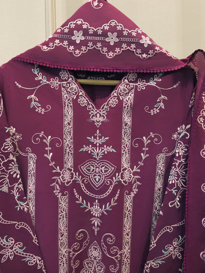 AGHANOOR PURE EMB LAWN SHIRT & LAWN DUPATTA