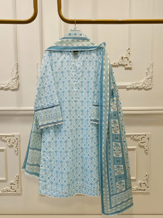 AGHANOOR DIGITAL PRINTED  LAWN SHIRT WITH DUPATTA