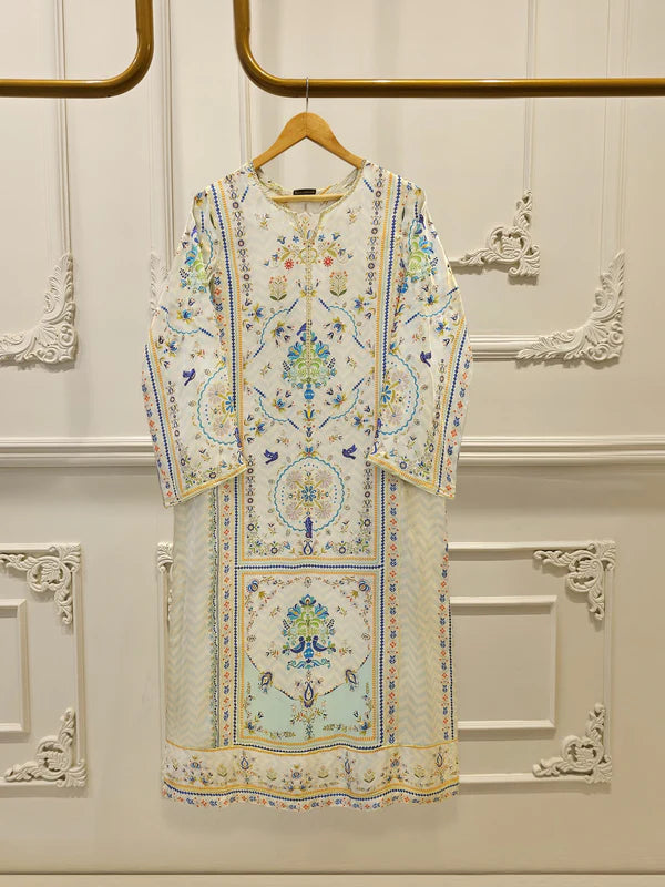 AGHANOOR 2 PIECE PURE RAW SILK EMBROIDERED SUIT