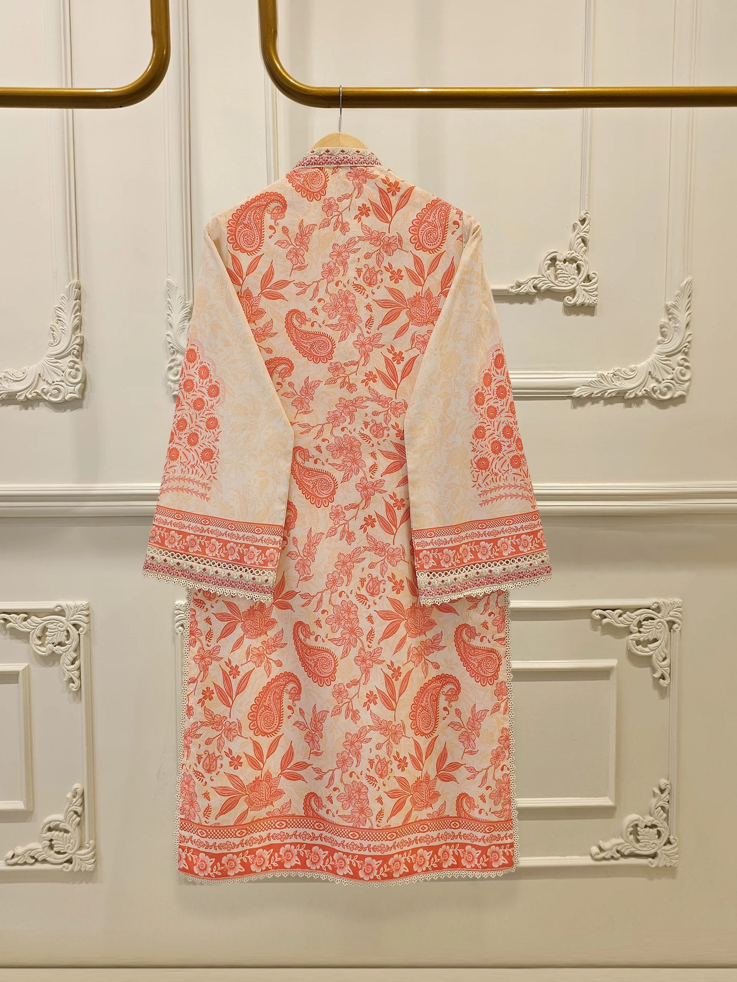 AGHANOOR PURE EMBROIDERED CAMBRIC LAWN SHIRT, PANT & SILK DUPATTA