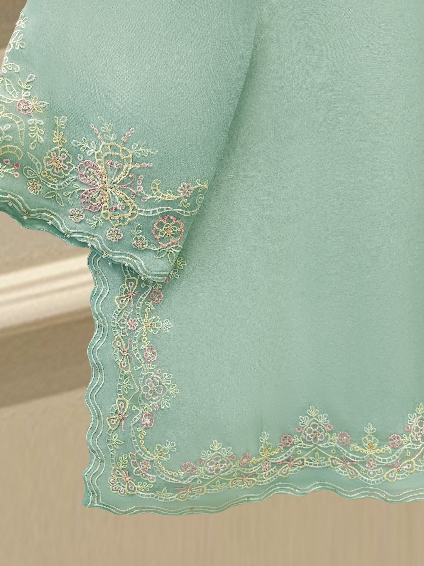 Aghanoor Heavily Embroidered Organza 3 Piece Suit