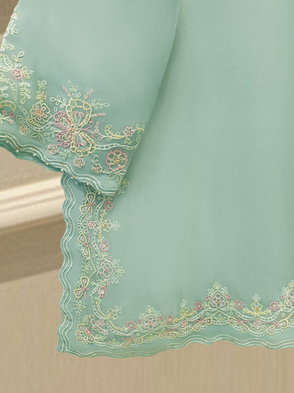 Aghanoor Heavily Embroidered Organza 3 Piece Suit