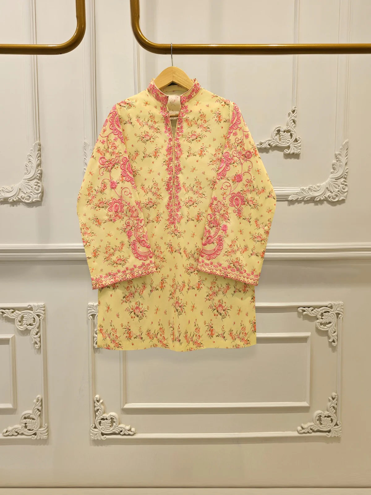AGHANOOR EMB CHIKANKARI LAWN SHIRT