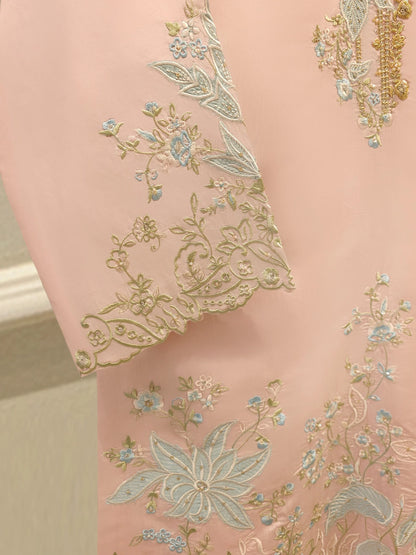 Aghanoor Embroidered Seesha Silk 3 Piece Suit