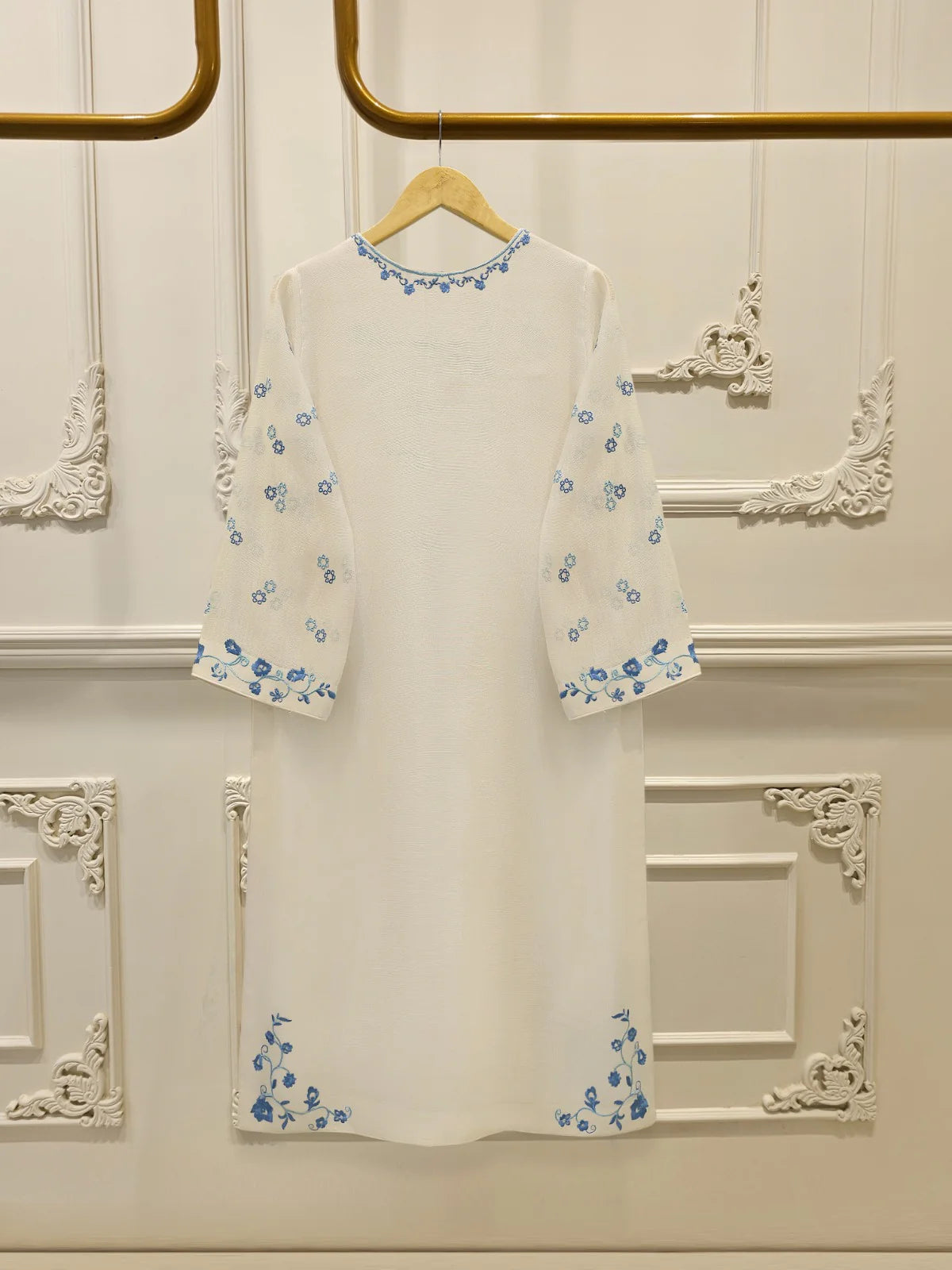 AGHANOOR COTTON NET 3 PIECE EMB SUIT
