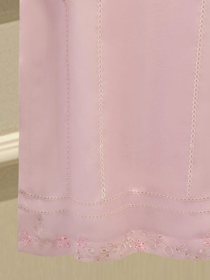 Aghanoor Pure Embroidered Organza 3 Piece Suit- Pink