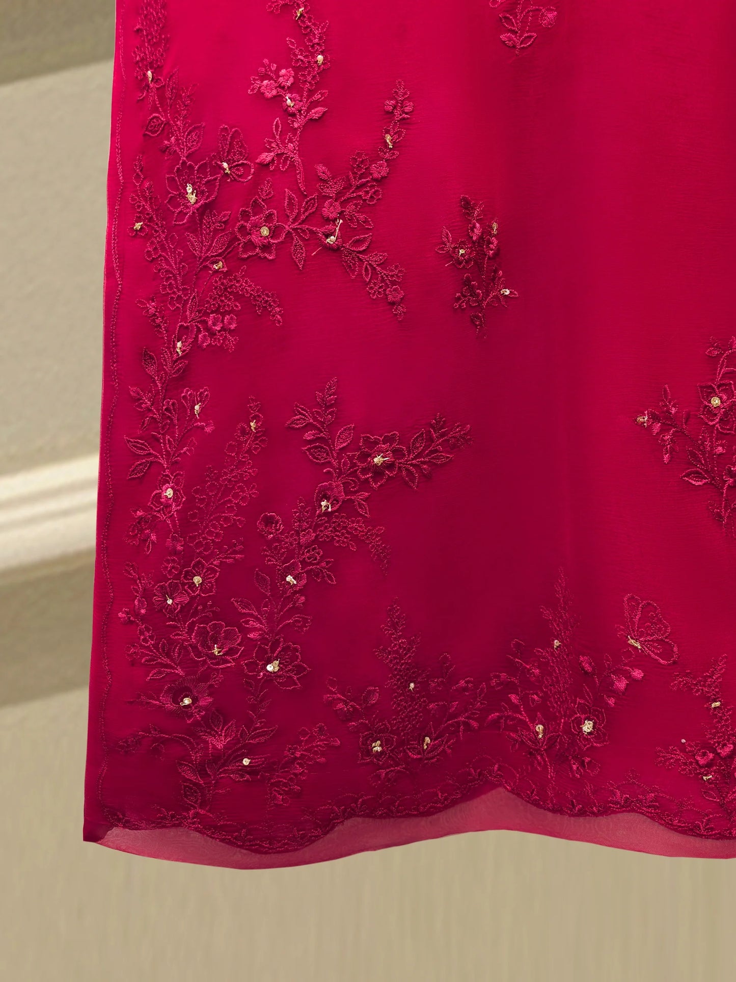 AGHANOOR EMBROIDERED CHIFFON 3 PIECE SUIT