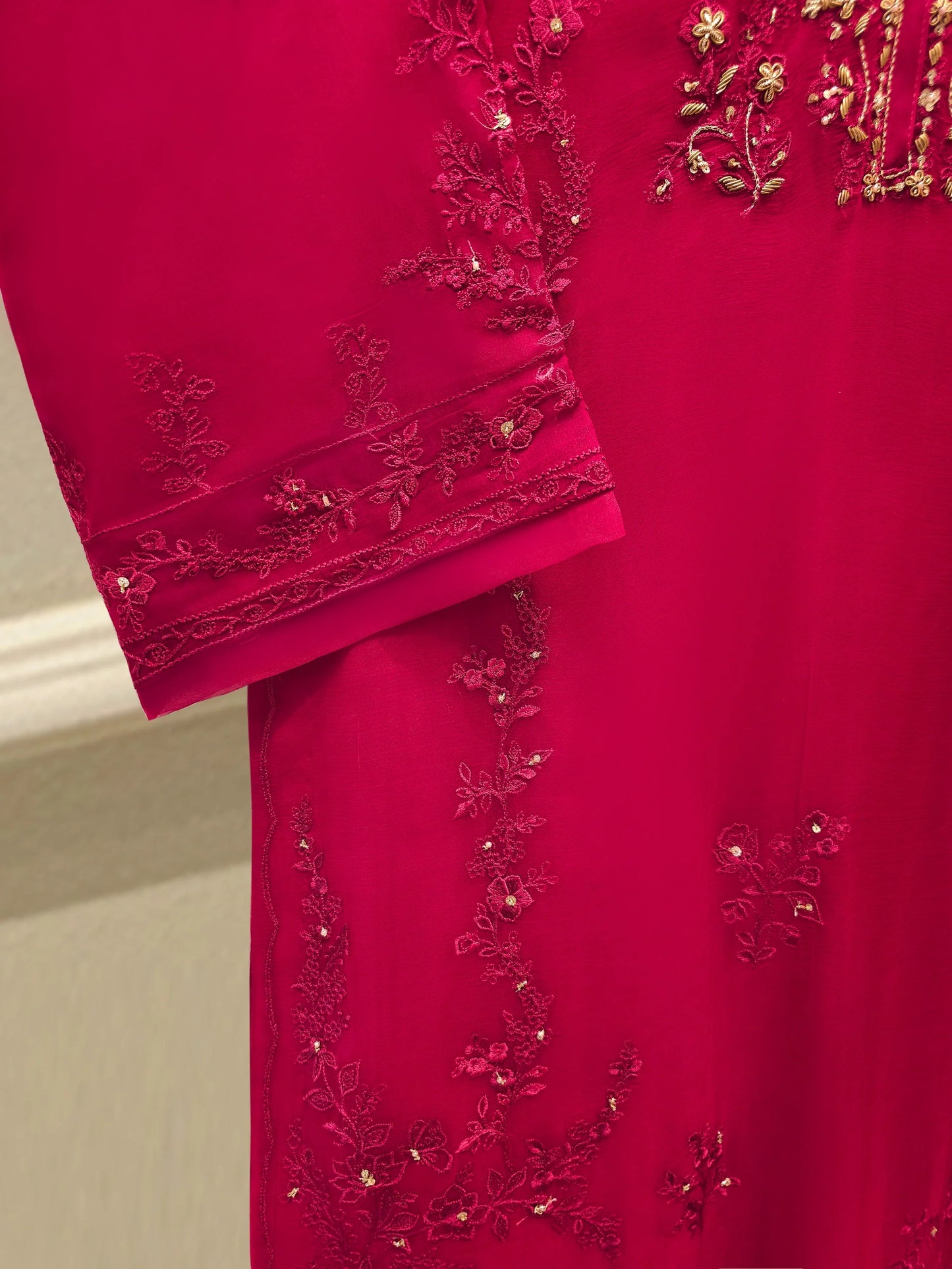 AGHANOOR EMBROIDERED CHIFFON 3 PIECE SUIT
