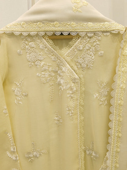 Aghanoor Embroidered Cotton Net 3 Piece Suit